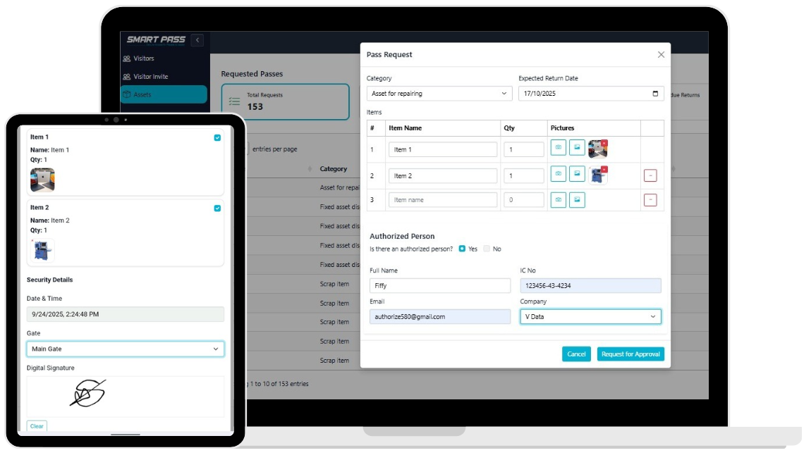 Asset request workflow